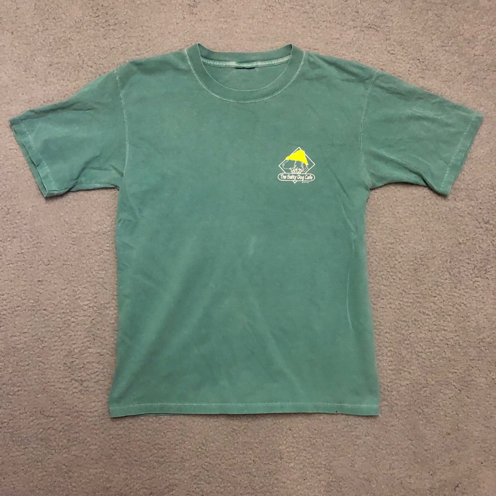 Vtg The Salty Dog Cafe Hilton Head Island T-Shirt Green Graphic Tee Med Large